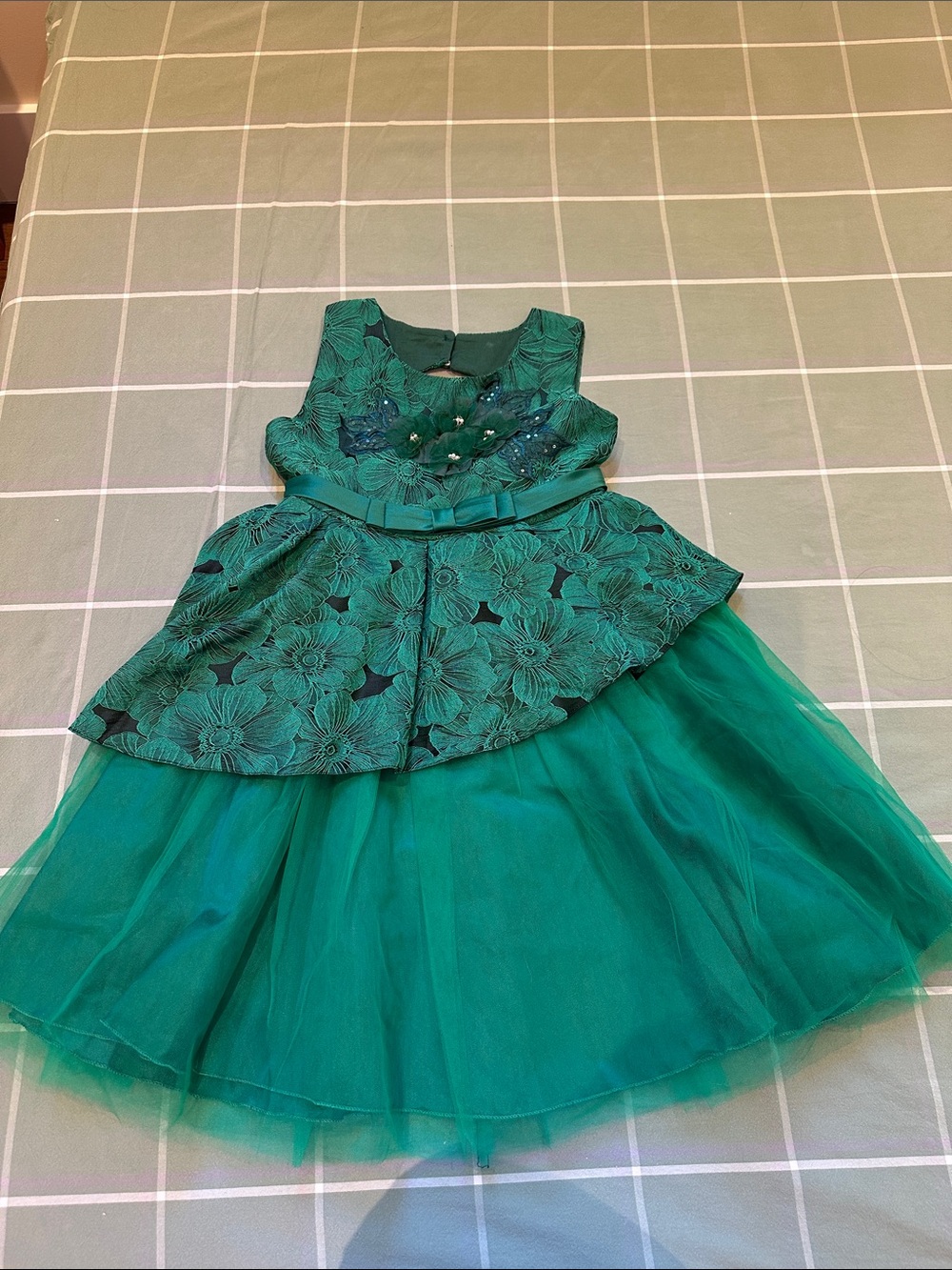 Sara Green Floral Peplum Tulle Party Dress